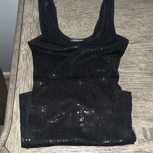 Express Sexy Basic Tank Top with Sequin